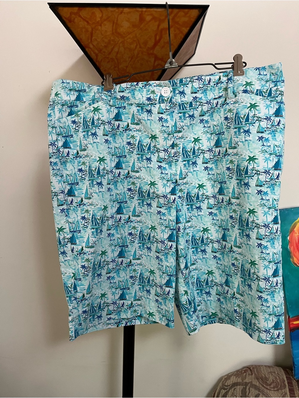 Talbots Santorini Print Chino Shorts Sz 14